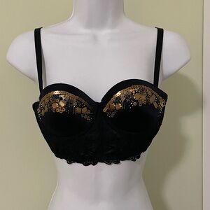 Bebe Festival Beaded Bralette Lace XS